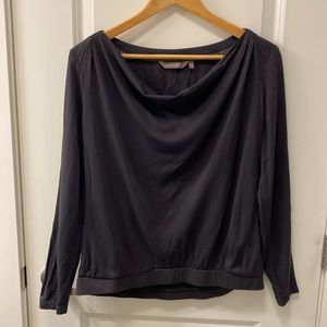 Sandwich Cowl Neck Dark Grey Shirt